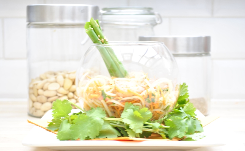 Salade de crevettes thaïe au ficoïde glacial